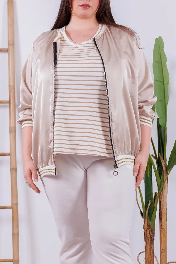 Bomber Gold Raso Beige