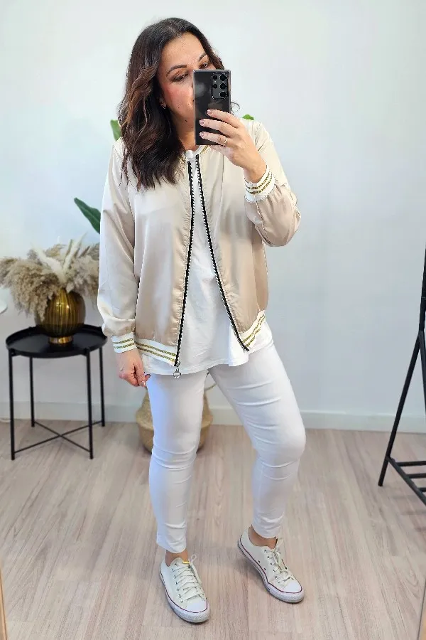Bomber Gold Raso Beige