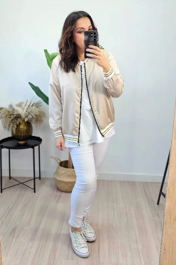 Bomber Gold Raso Beige