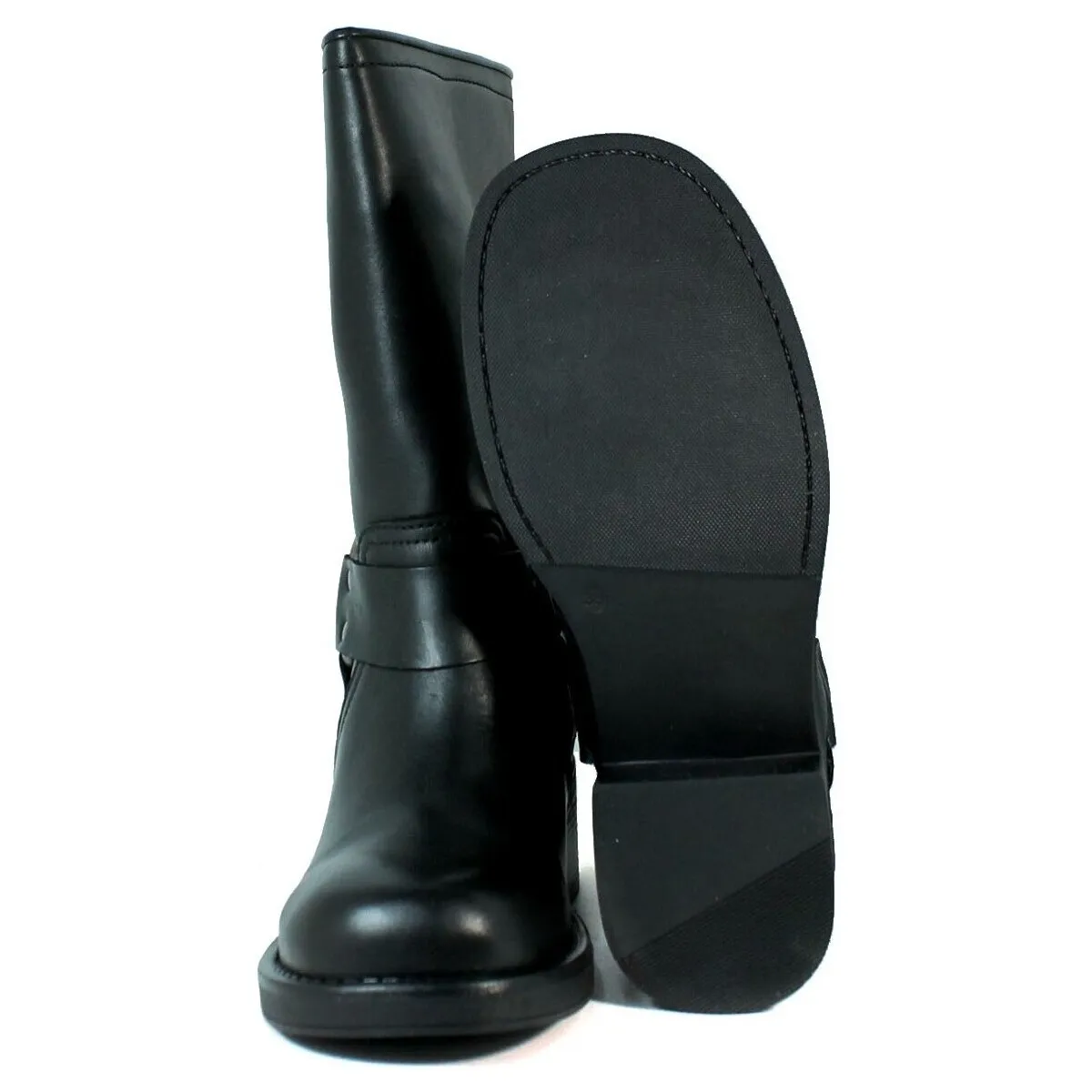 BOTAS DE PIEL HEBILLAS PARA MUJER VEXED HERA NEGRO