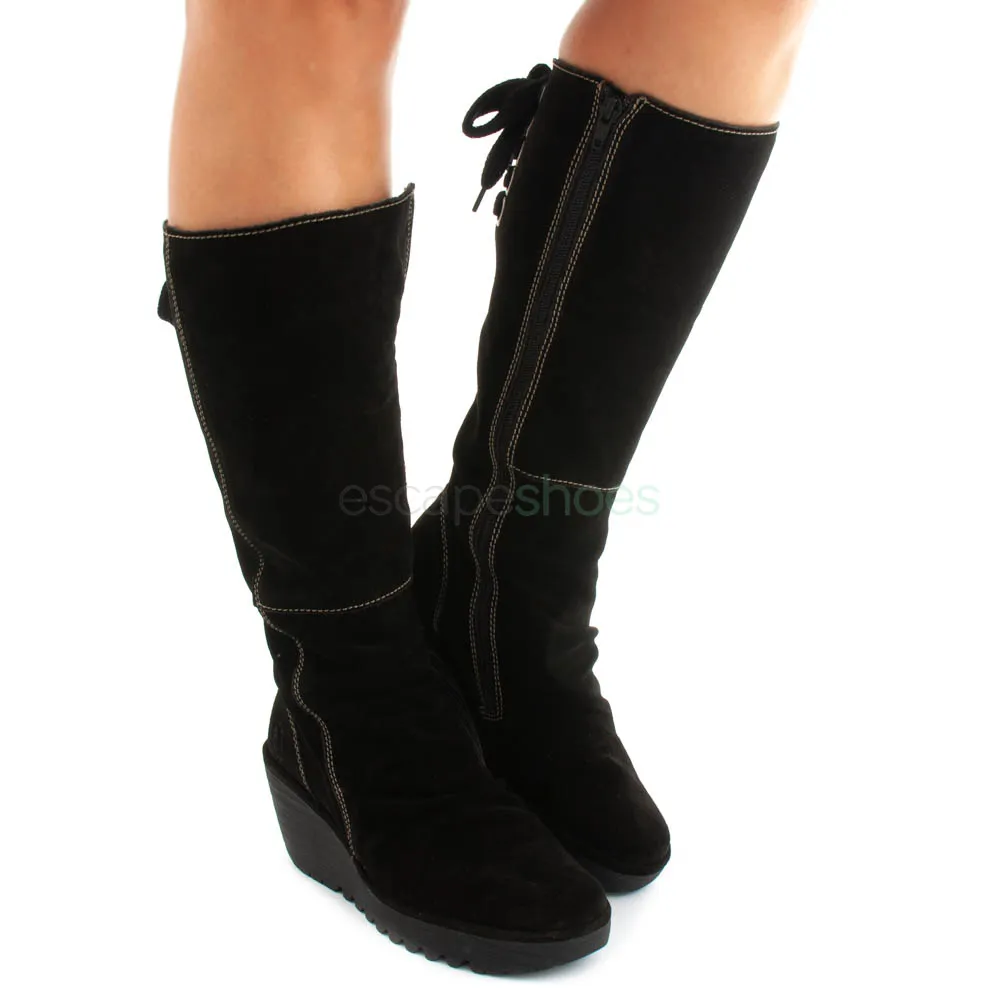 Botas FLY LONDON Yellow Yust Suede Black P500327006