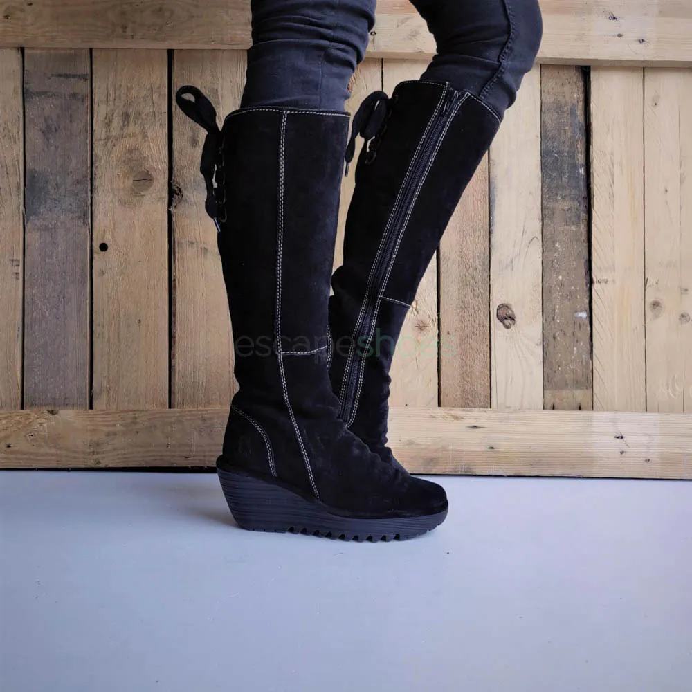 Botas FLY LONDON Yellow Yust Suede Black P500327006