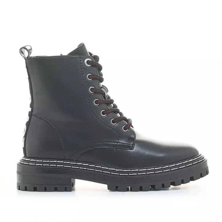 Botines LEVIS KIDS negras de cordones con suela de goma y cremallera lateral