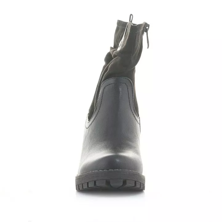 Botines tacón Owel amsterdam negros de dos tejidos