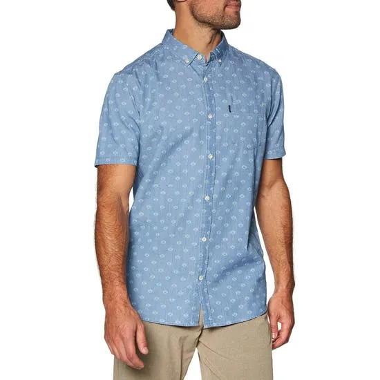 Camisa de Manga Corta Hombre RIP CURL Rhombees Short Sleeve Blue Ref. CSHFX4 azul tejana rombos blancos