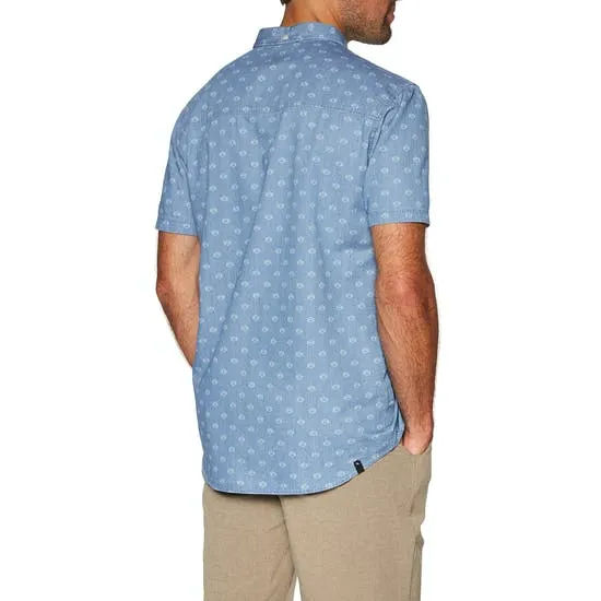 Camisa de Manga Corta Hombre RIP CURL Rhombees Short Sleeve Blue Ref. CSHFX4 azul tejana rombos blancos