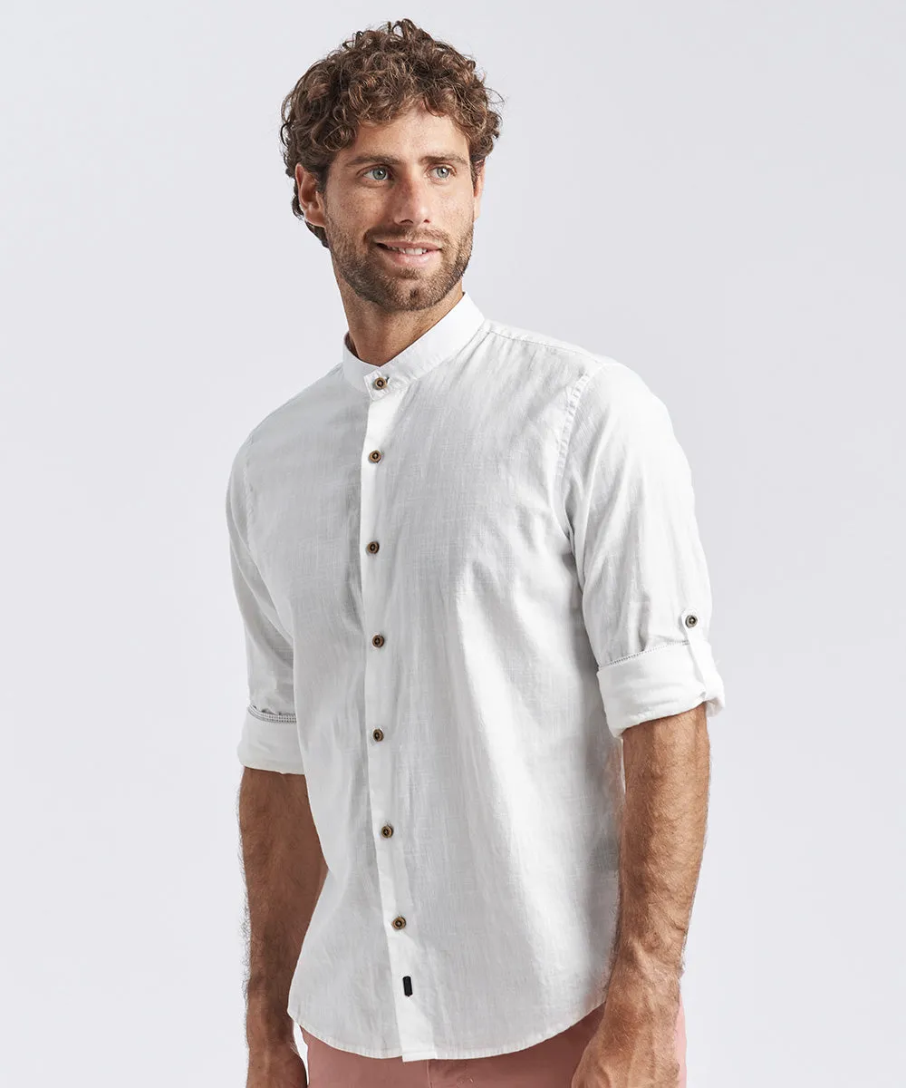 CAMISA MANGA LARGA CUELLO STAND UP CLASSIC FIT BLANCO PV24
