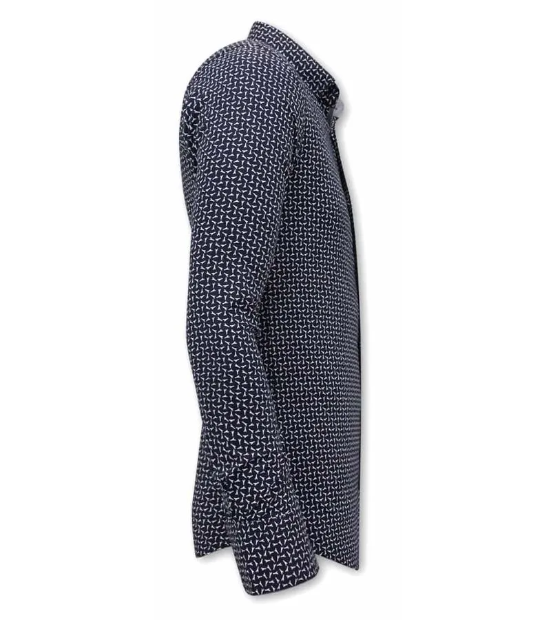 CAMISAS DE HOMBRE ITALIANAS  SLIM FIT  3077  AZUL
