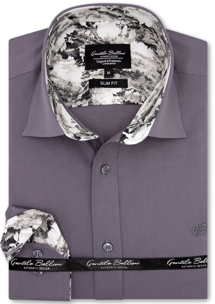 CAMISAS ITALIANAS HOMBRE SLIM FIT  3042NW  GRIS