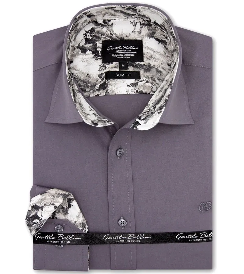 CAMISAS ITALIANAS HOMBRE SLIM FIT  3042NW  GRIS