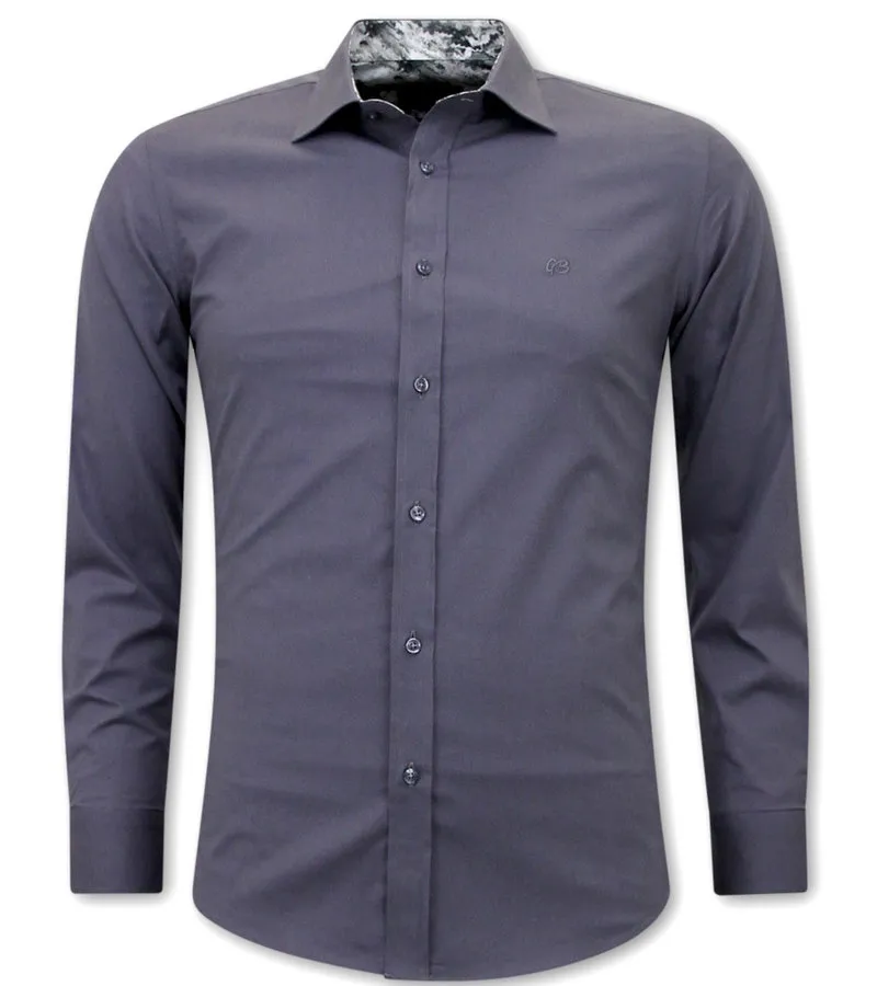 CAMISAS ITALIANAS HOMBRE SLIM FIT  3042NW  GRIS