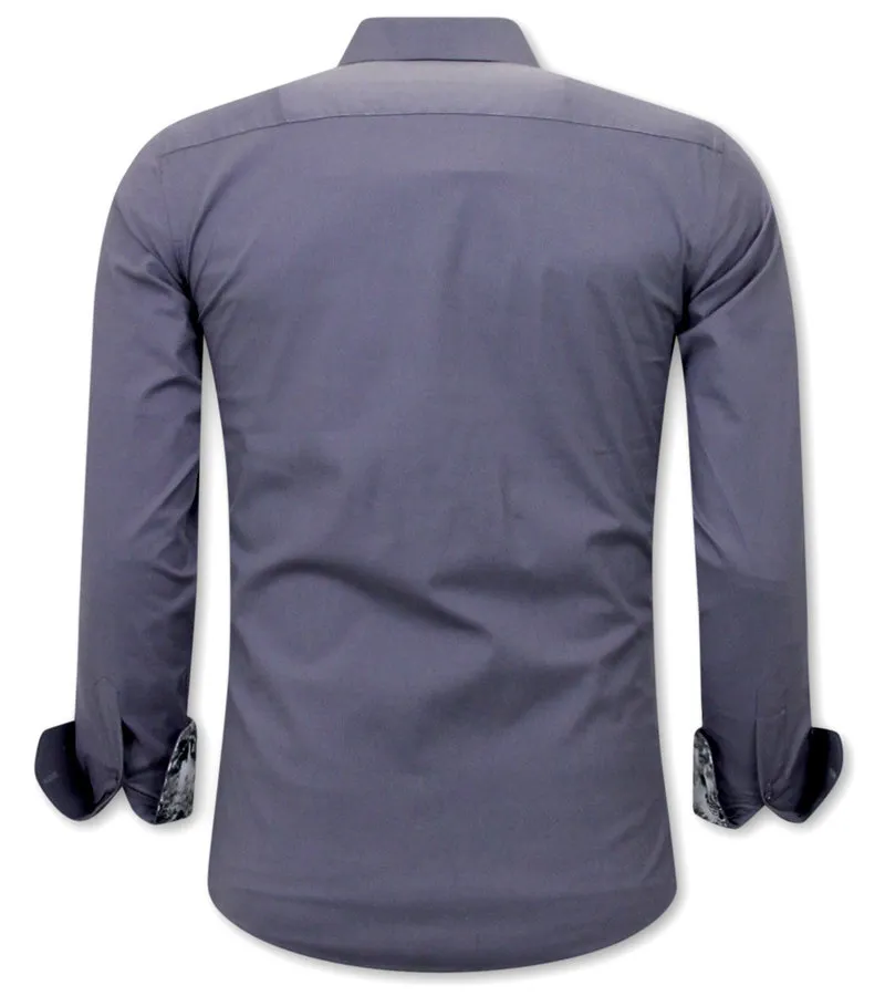 CAMISAS ITALIANAS HOMBRE SLIM FIT  3042NW  GRIS