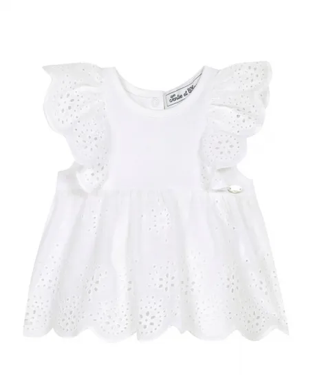 Camiseta Bebé Niña TARTINE ET CHOCOLAT Blanca Perforada
