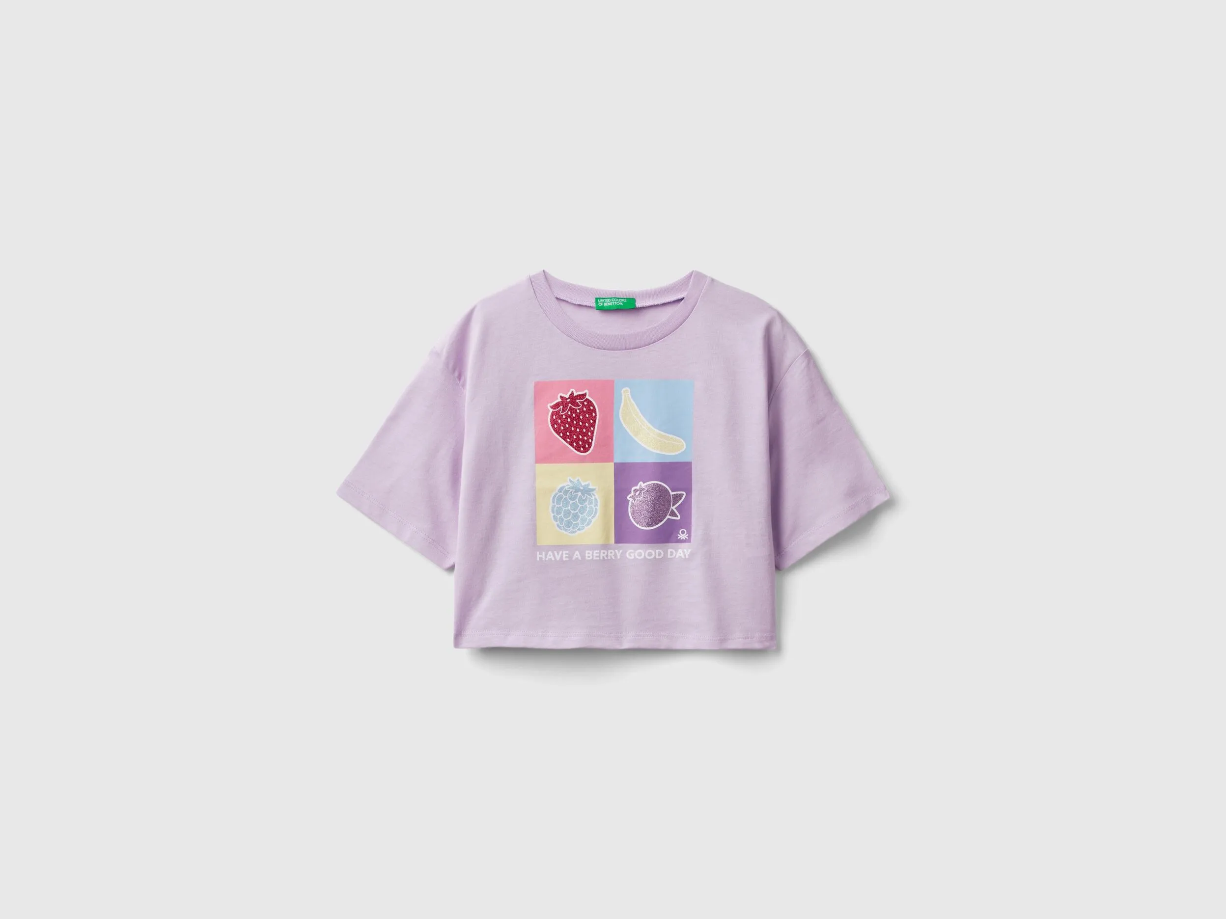 Camiseta con estampado de glitter