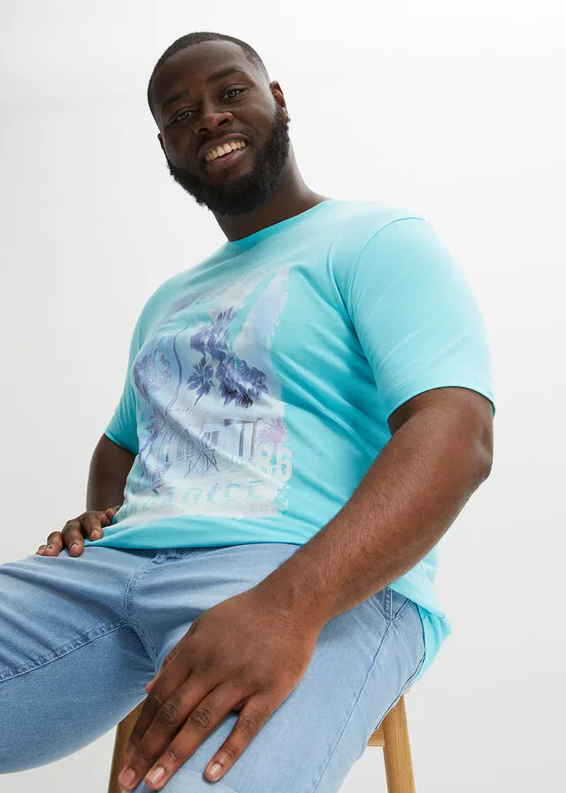Camiseta con estampado gráfico informal y corte cómodo Azul marino con estampado gráfico