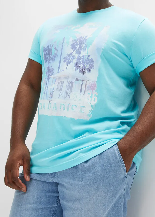 Camiseta con estampado gráfico informal y corte cómodo Azul marino con estampado gráfico