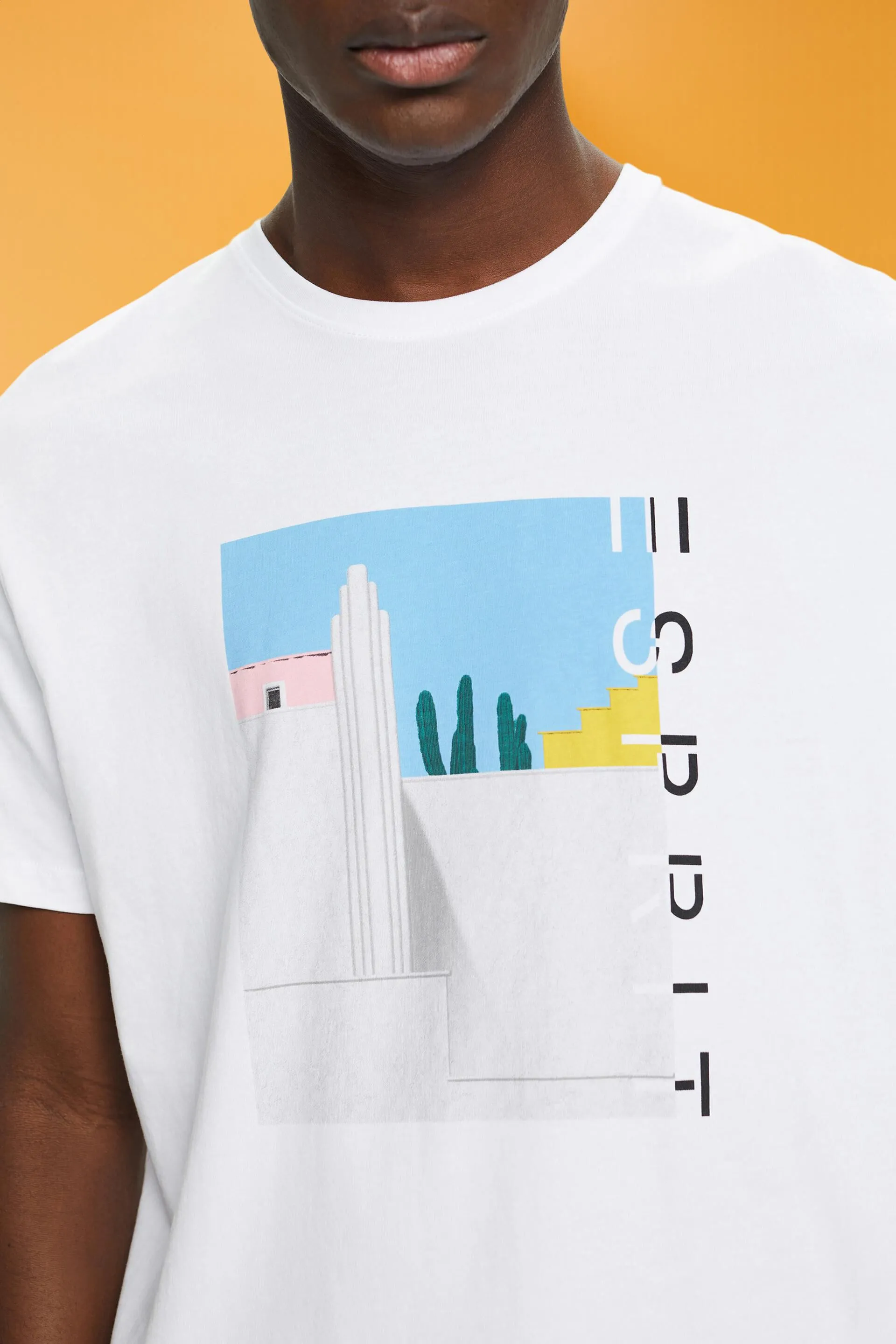 Camiseta de algodón con estampado frontal