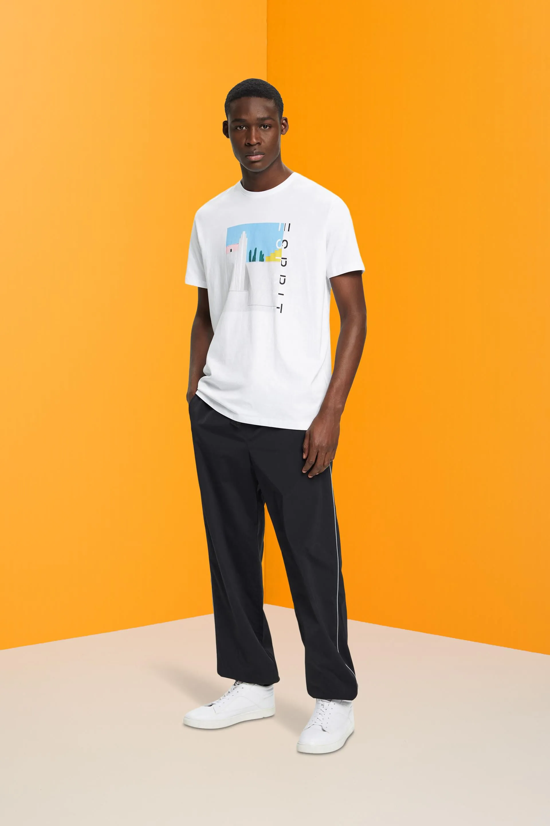 Camiseta de algodón con estampado frontal