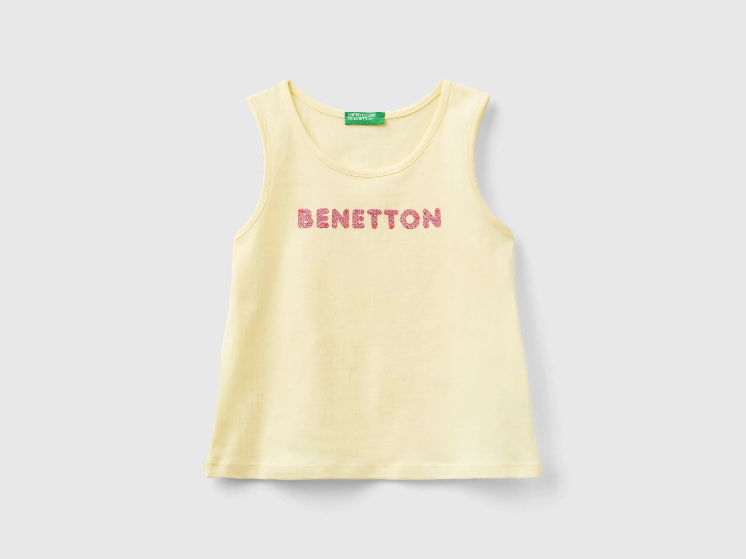 Camiseta de algodón orgánico con logotipo y sin mangas