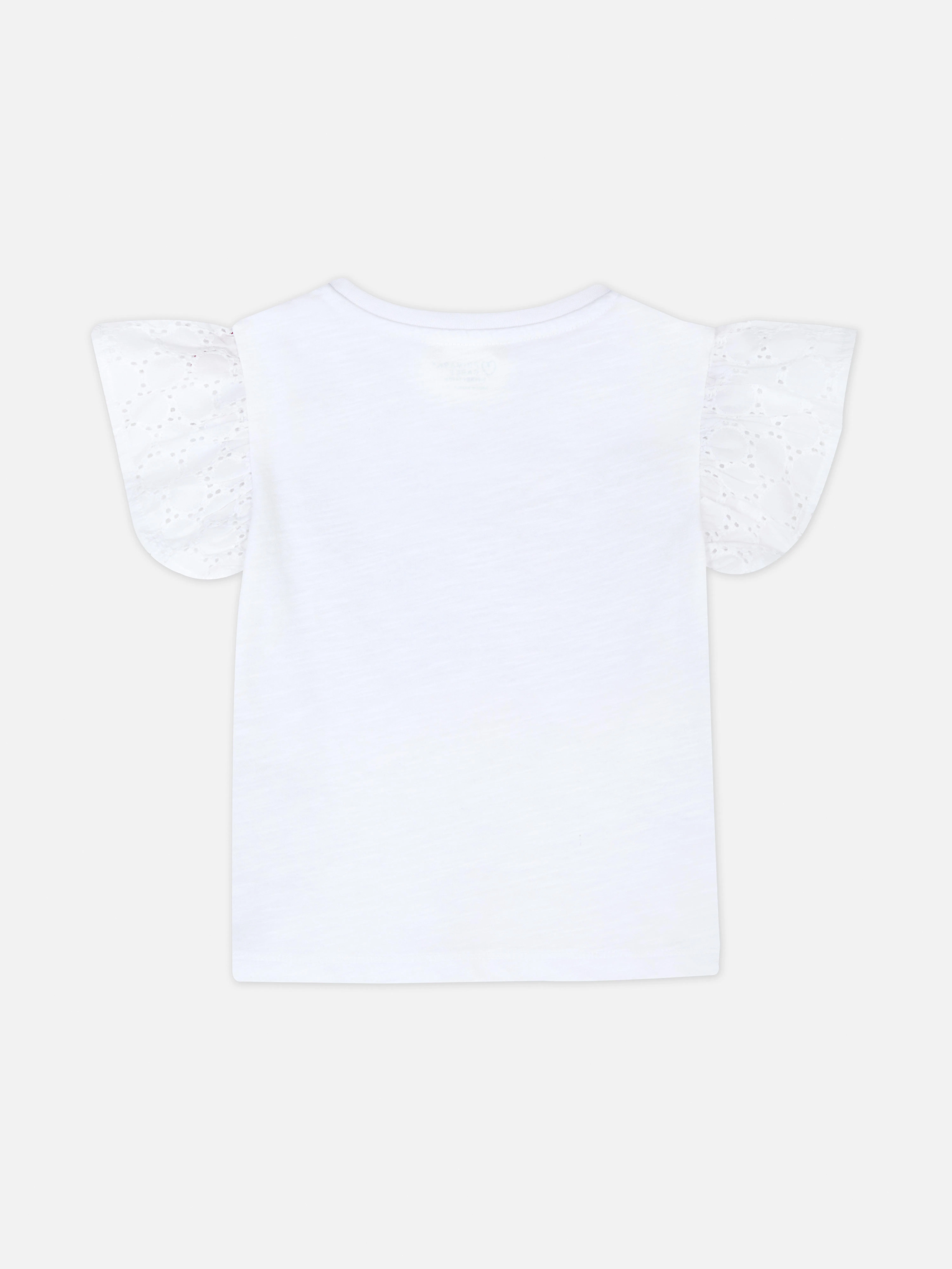 Camiseta de manga corta con bordado inglés