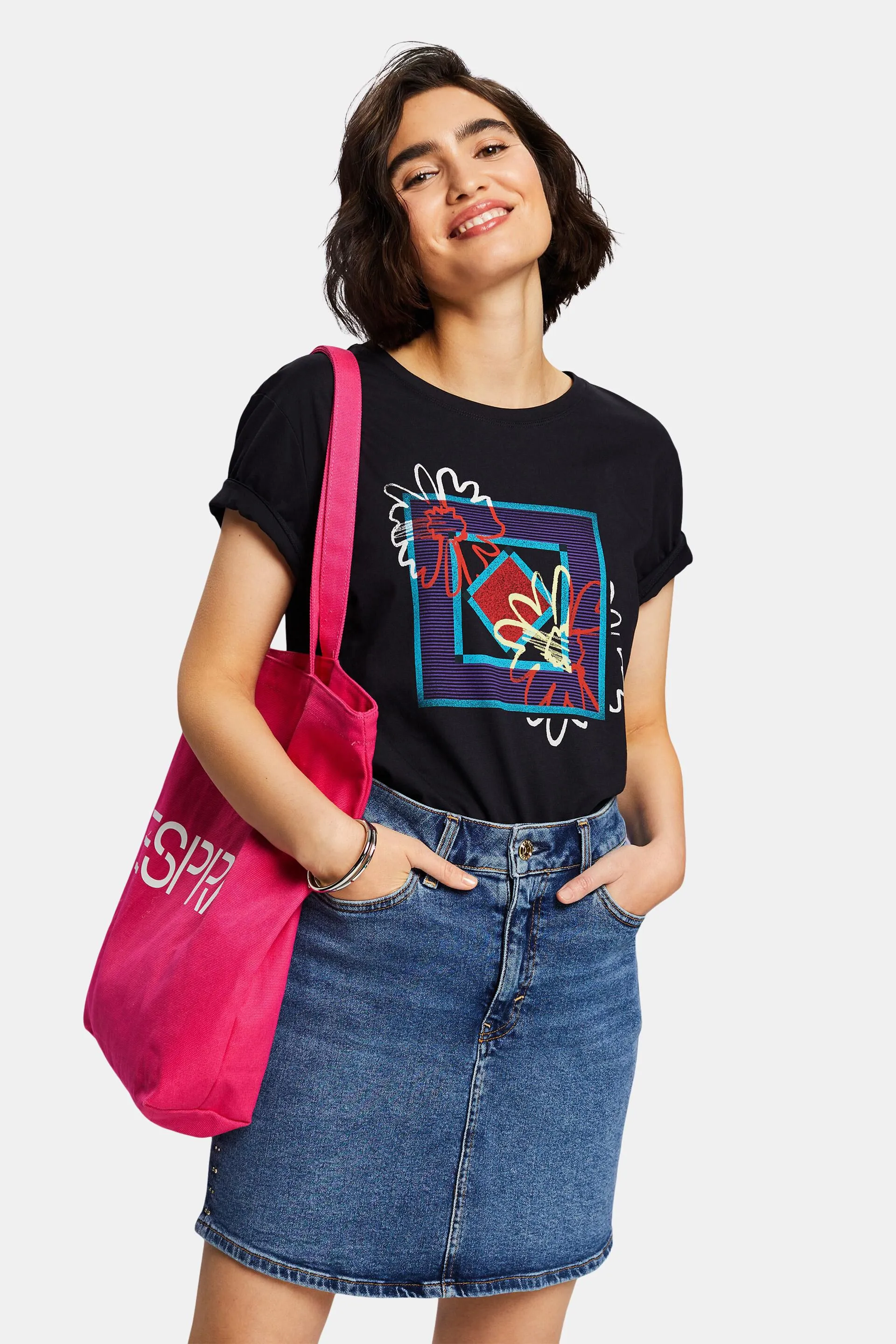 Camiseta de punto con estampado por delante