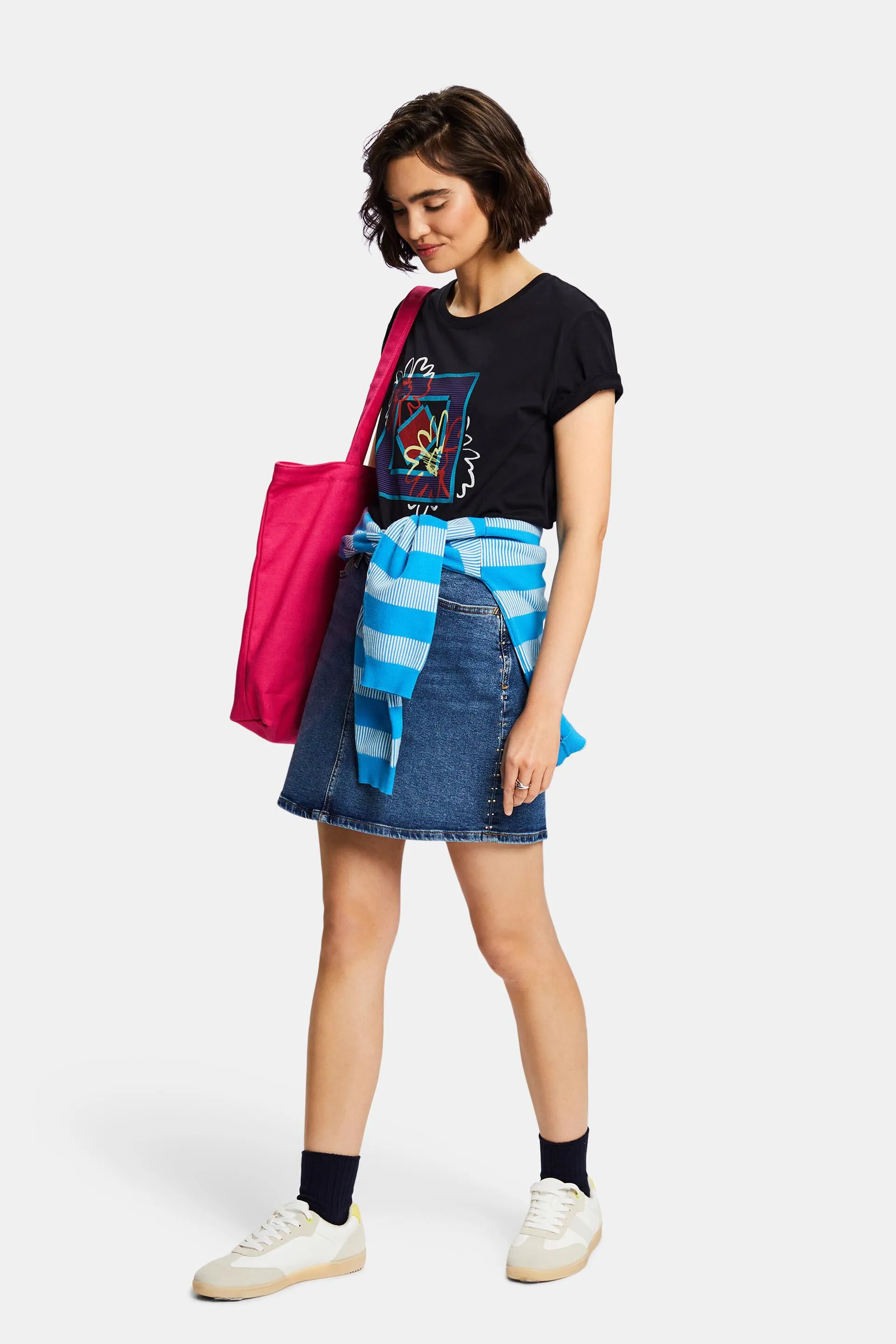 Camiseta de punto con estampado por delante