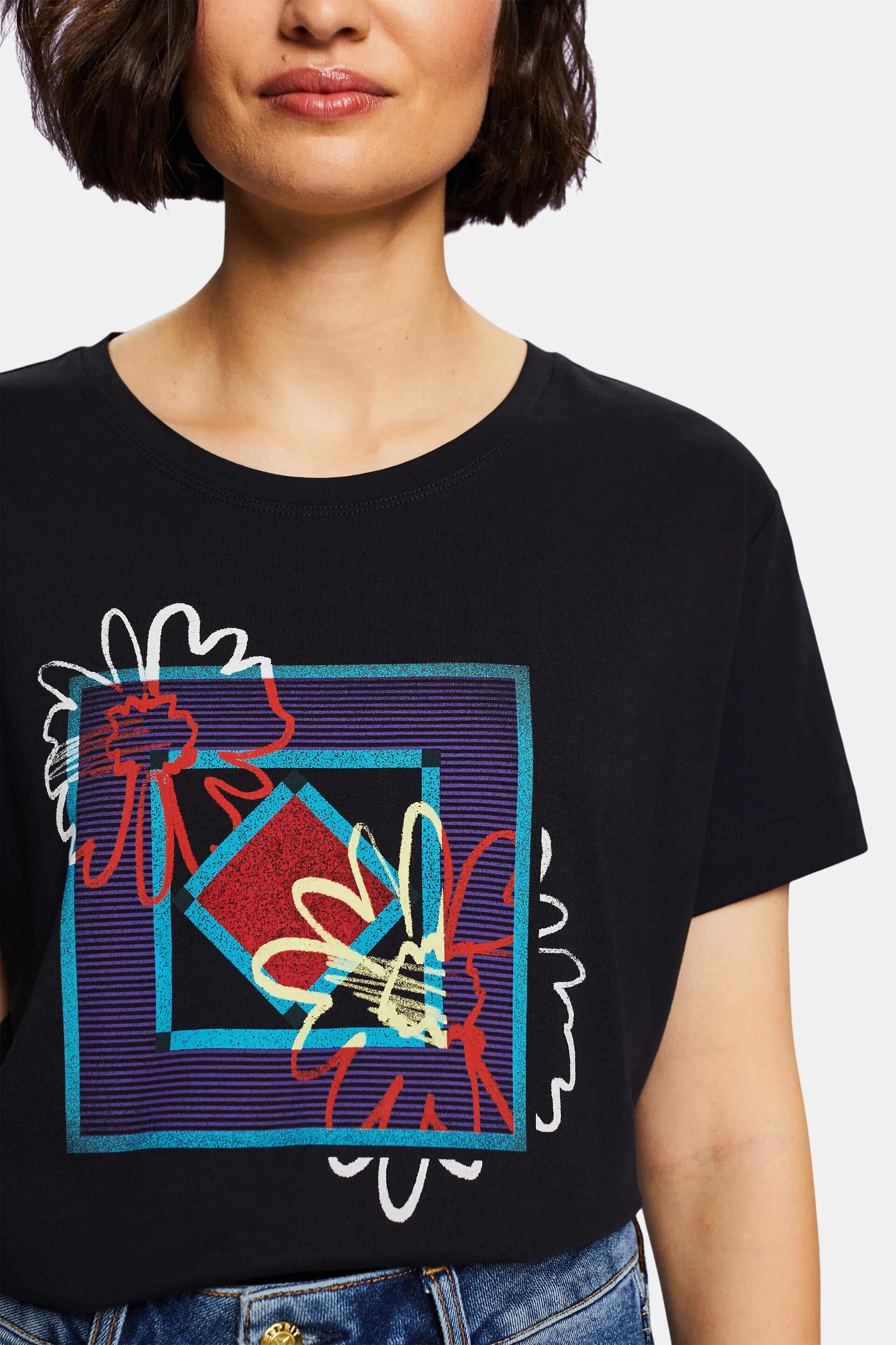 Camiseta de punto con estampado por delante