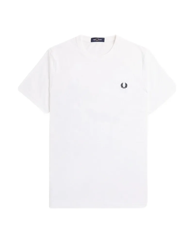 Camiseta fred perry blanca 100 rear powder laurel graphic tee