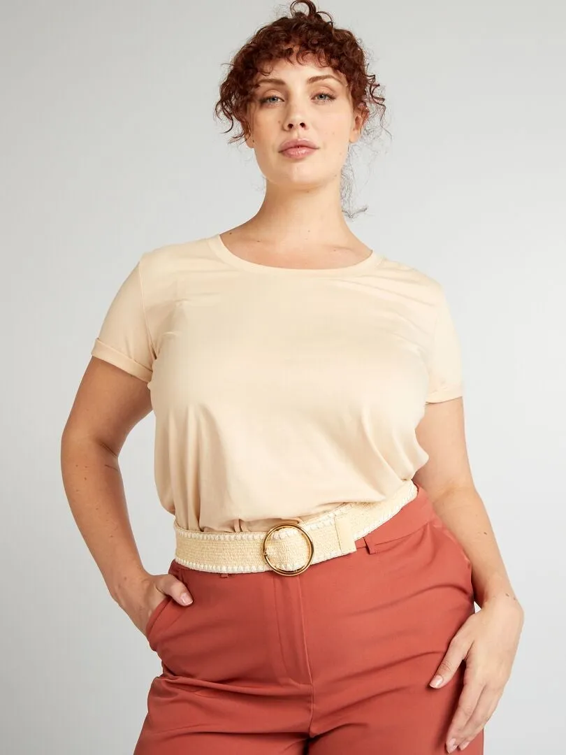 CAMISETA LISA  BEIGE