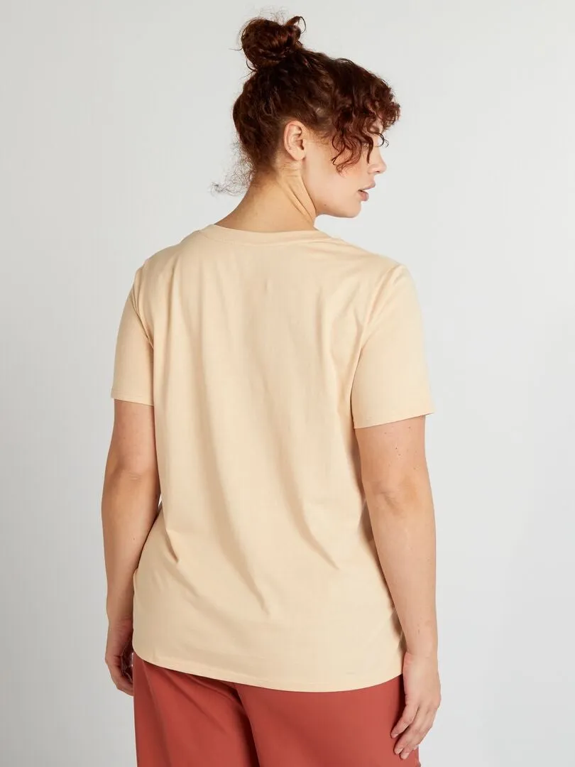 CAMISETA LISA  BEIGE