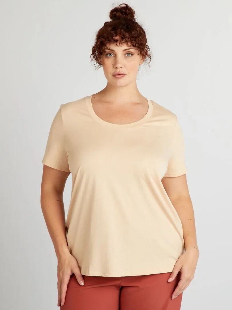 CAMISETA LISA  BEIGE