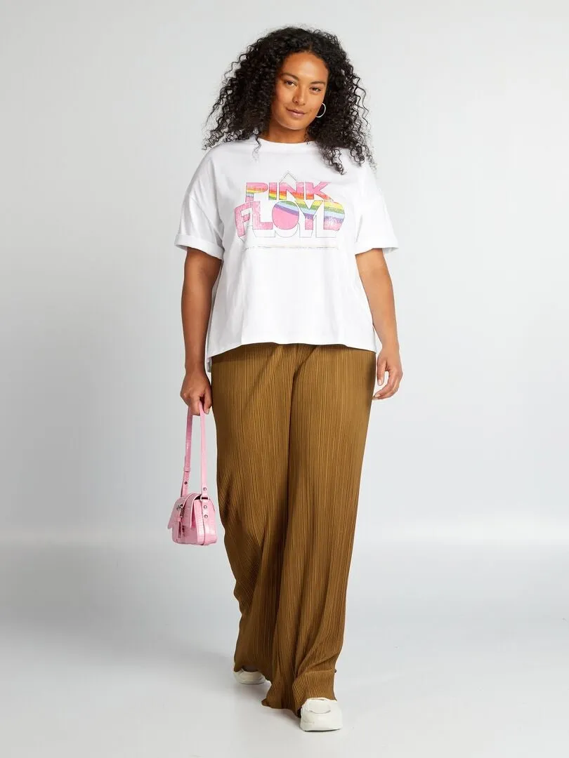 CAMISETA OVERSIZE 'PINK FLOYD'  BLANCO
