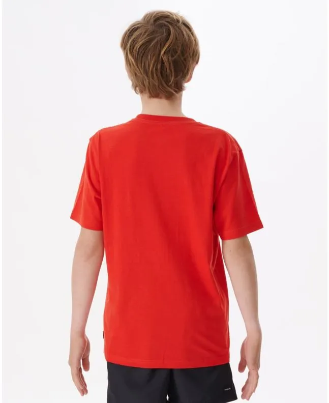 CAMISETA RIP CURL SURF VIBRATIONS BOY ROJA (816 AñOS)