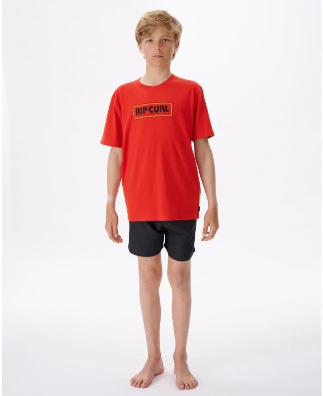 CAMISETA RIP CURL SURF VIBRATIONS BOY ROJA (816 AñOS)