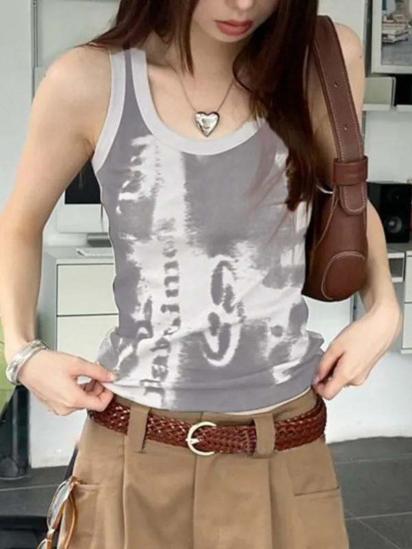 Camiseta sin mangas con estampado Tie Dye