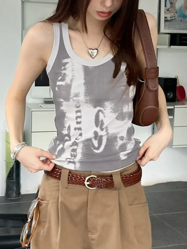 Camiseta sin mangas con estampado Tie Dye