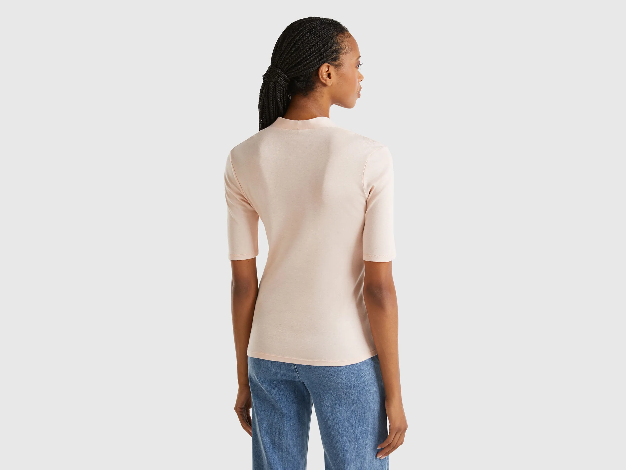 Camiseta slim fit de algodón de fibra larga