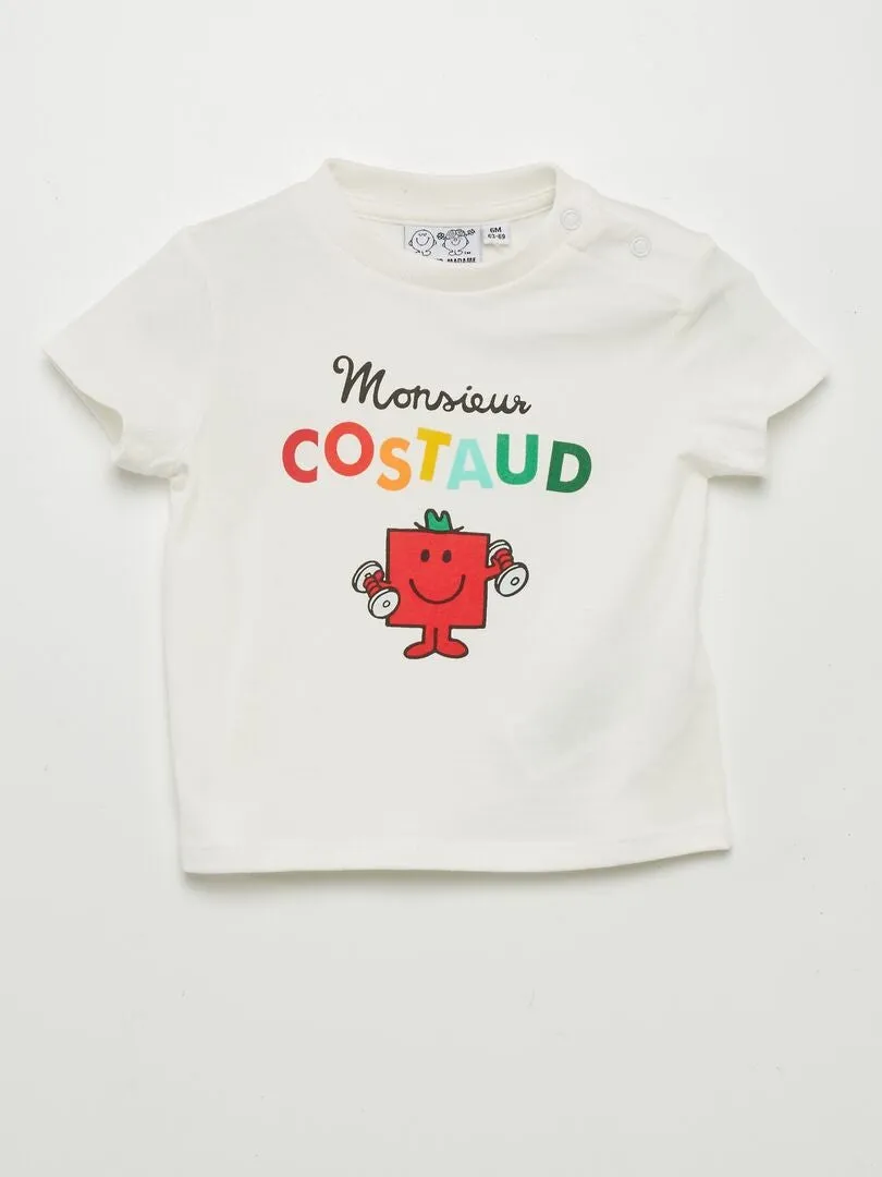 CAMISETA 'MONSIEUR COSTAUD'  BLANCO