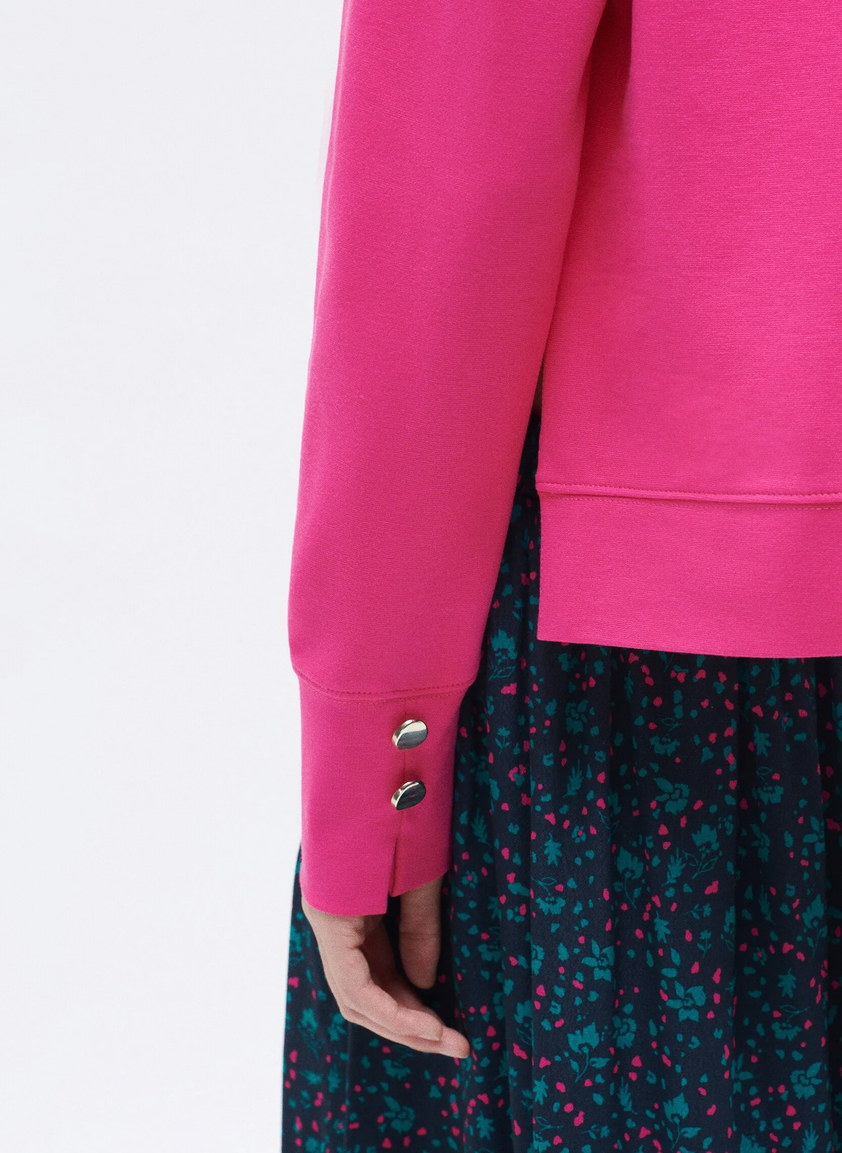 CAROLL TALAIN  TOP RECTO CON CUELLO REDONDO EN ROSA