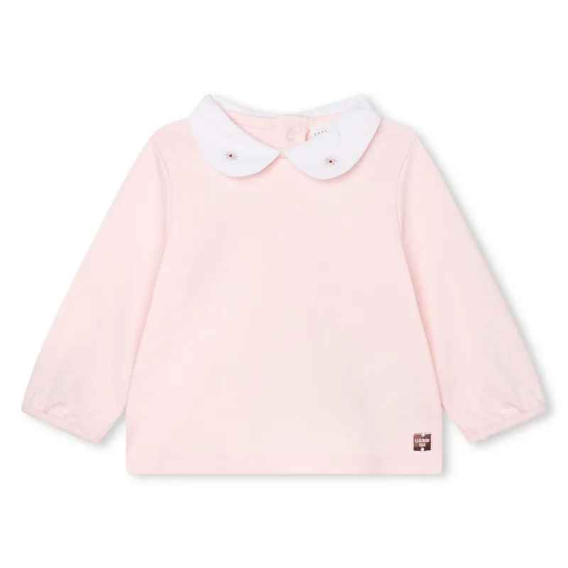 CARREMENT BEAU Camiseta con cuello bordado