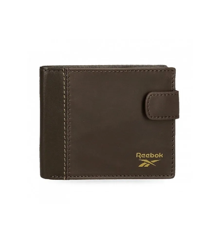Cartera horizontal Division con cierre de click marrón