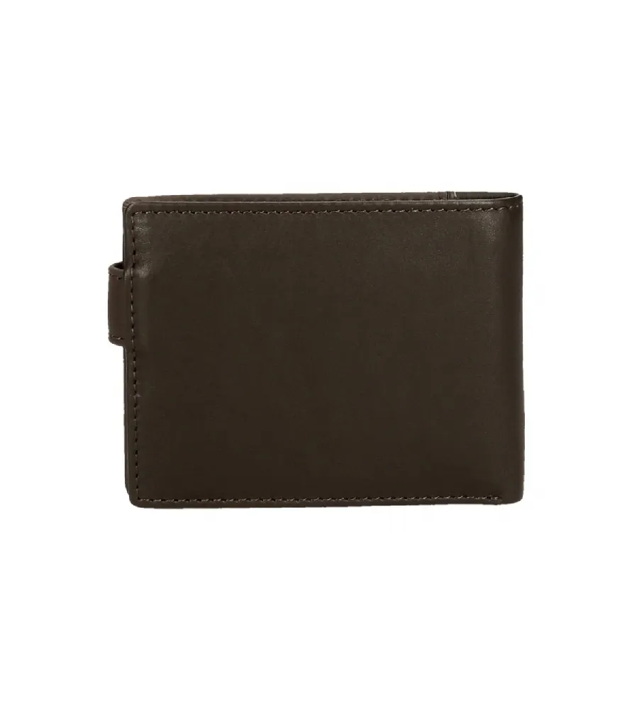 Cartera horizontal Division con cierre de click marrón