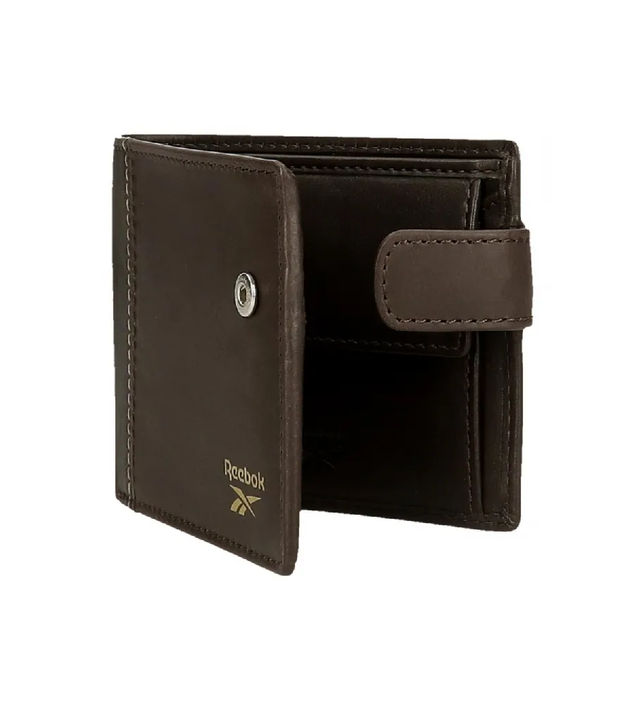 Cartera horizontal Division con cierre de click marrón