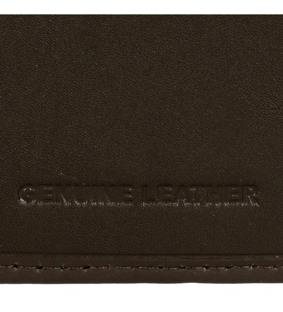 Cartera horizontal Division con cierre de click marrón