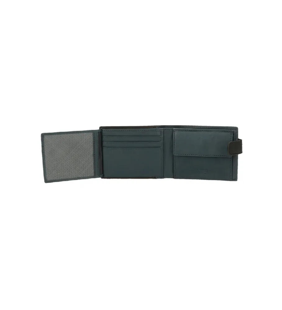 Cartera horizontal Division con cierre de click negro