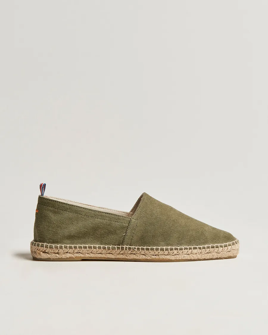 Castañer Pablo Washed Canvas Espadrilles Olive