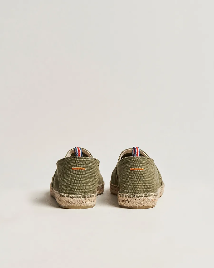 Castañer Pablo Washed Canvas Espadrilles Olive