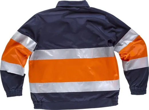 Cazadora combinada con cierre de cremallera Marino / Naranja