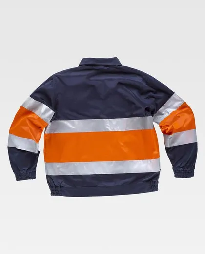 Cazadora combinada con cierre de cremallera Marino / Naranja