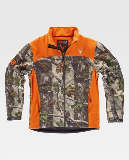 Cazadora workshell con estampado Verde Naranja